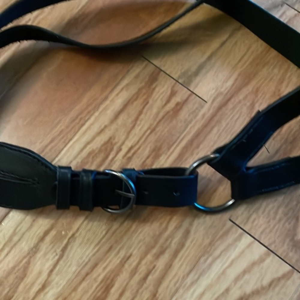 Vince Black Leather Belt -L